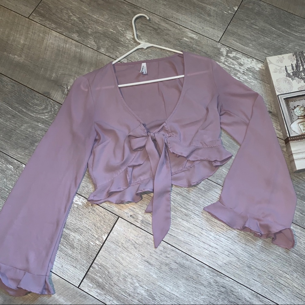 Tie-Front lavender top
